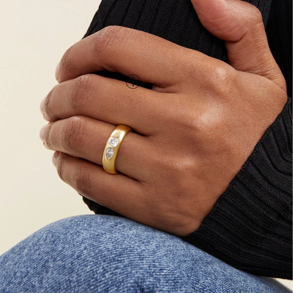 Mejuri Toi et Moi Diamond Ring size 4.5